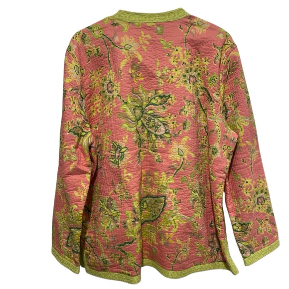 Provence D'Amour Reversible Jacket Women Size XL Cotton Quilted Eyelet Pink - Picture 3 of 9